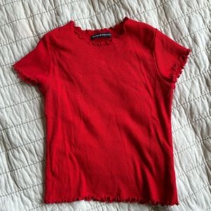 Brandy Melville cropped baby tee - apple red, size xs/s